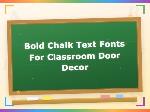 Bold Chalk Text Fonts for Classroom Door Decor and Signs